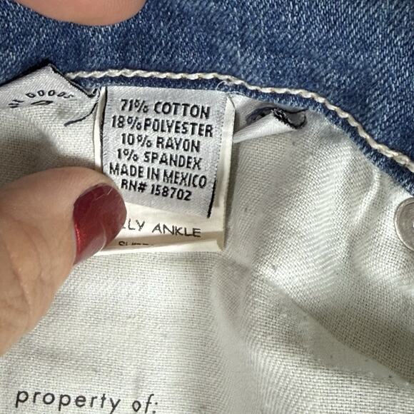 Ética Lily Ankle Jeans Size 29 Blue Distressed Paint Splatter Stretch Denim - Picture 5 of 11